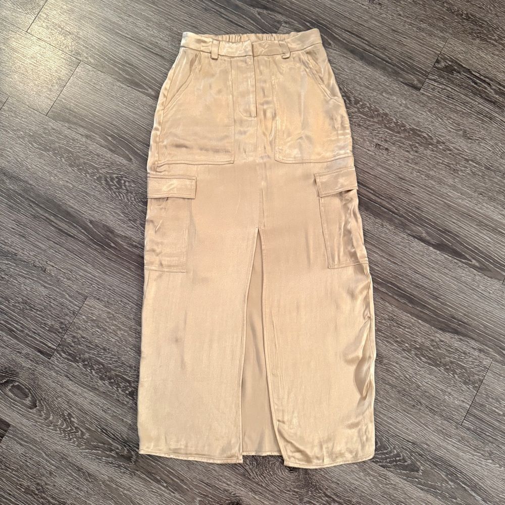 Dissh Matilda Gold Safari Midi Skirt New